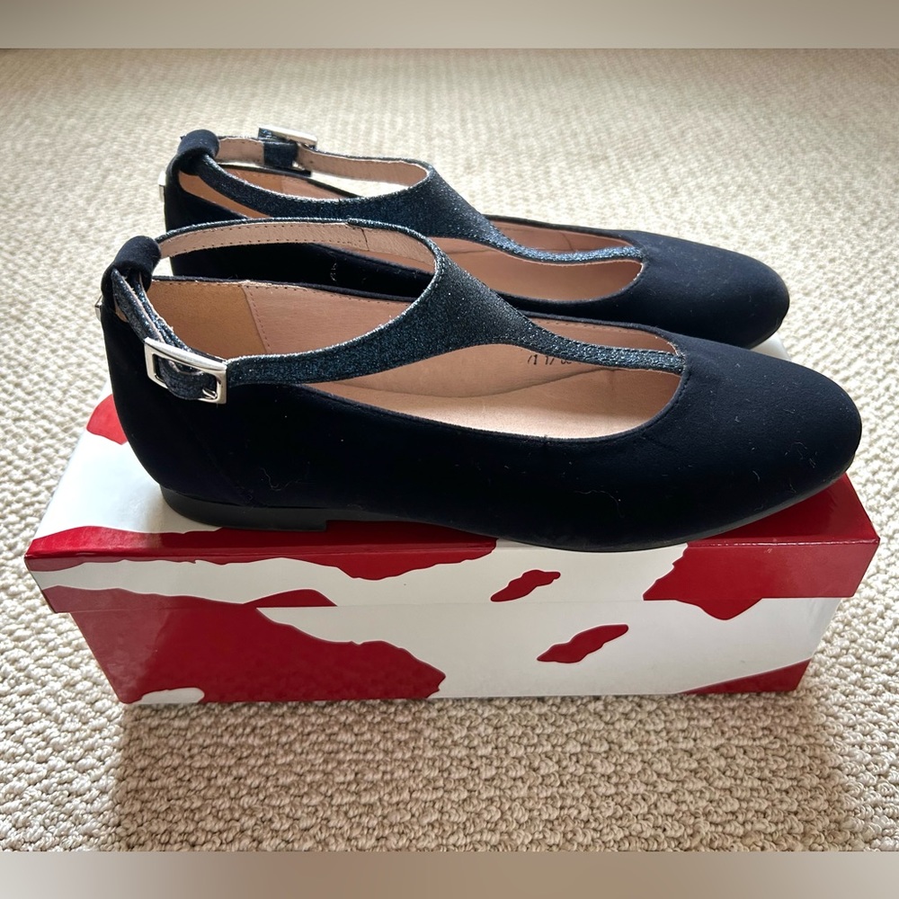 Girls Blue Velvet Shoes By Venettini